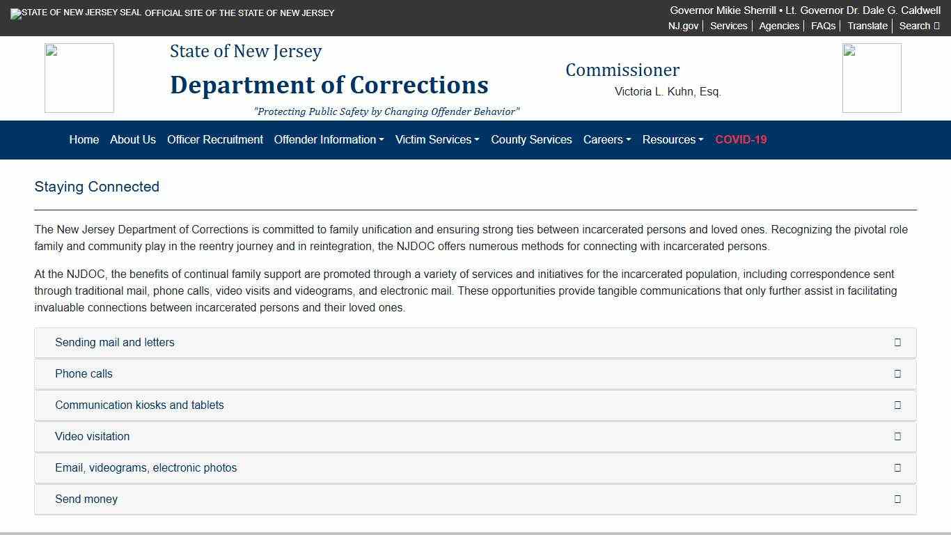 New Jersey Department of Corrections
