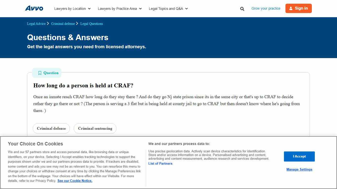 How long do a person is held at CRAF? - Legal Answers
